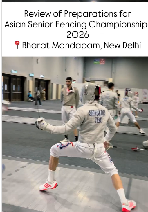 MoS Raksha Khadse Reviews Preparations for Historic Asian Senior Fencing Championships 2026 at Bharat Mandapam